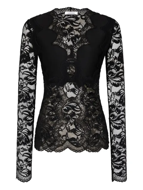 Rabanne lace long-sleeve blouse Black 26PJTO173PA0170P001
