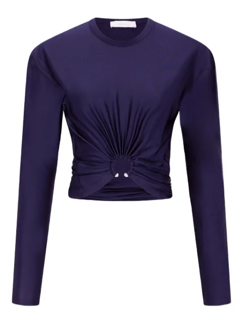 Rabanne long-sleeve piercing-detail top Blue 26PJTO180VI0267