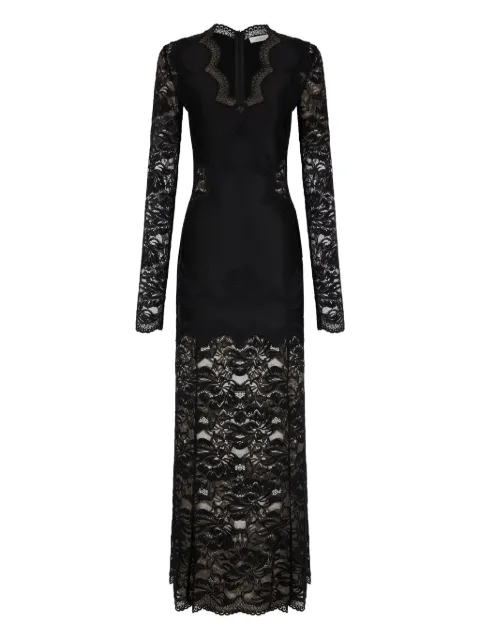 Rabanne maxi long-sleeve lace dress Black 26PJRO231PA0170