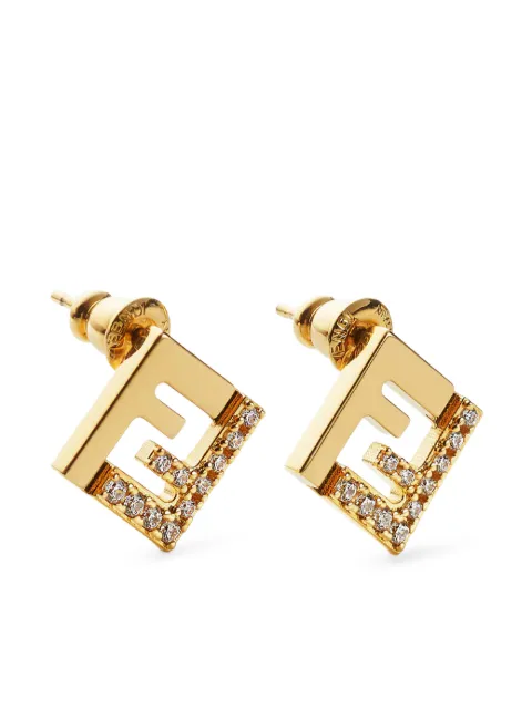 FENDI Forever crystal-embellishment earrings Gold 8AL294ATEP