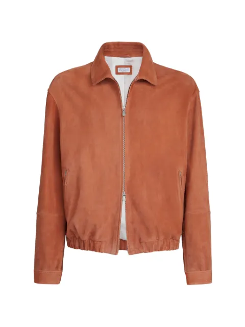 Brunello Cucinelli country suede outerwear jacket Orange MPCAO2071CSC21