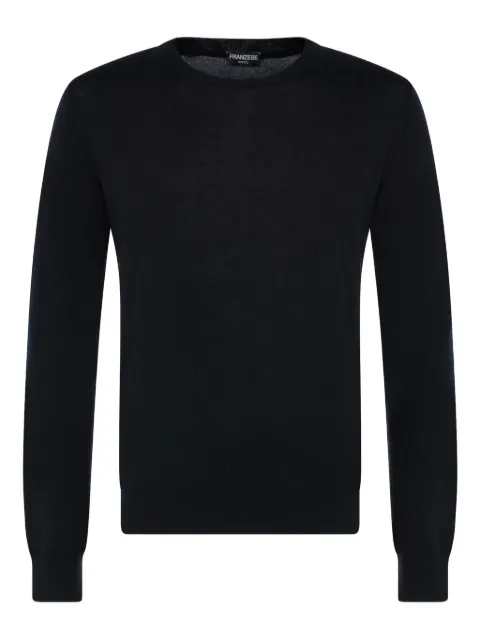 FRANZESE COLLECTION ribbed crew neck sweater Black FE68503002