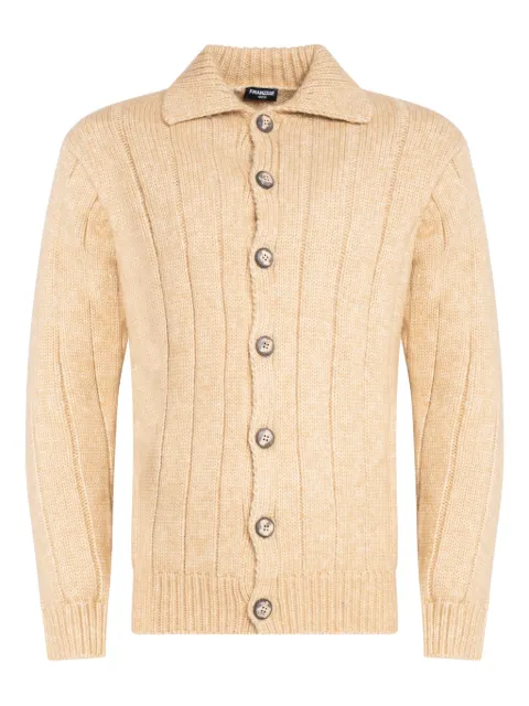 FRANZESE COLLECTION Button ribbed knit cardigan Neutrals MA8343BEIGE