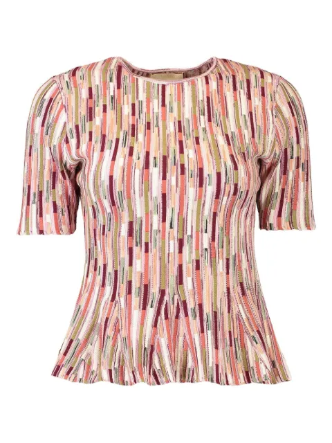 Ulla Johnson Samira patterned T-shirt Pink PS260710ROSW