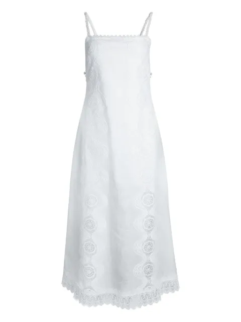 Waimari Rocio lace-detailing maxi dress White D505CTWWHITE