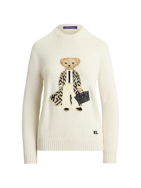 Ralph Lauren Collection bear-appliqué sweater Neutrals 290P13037001
