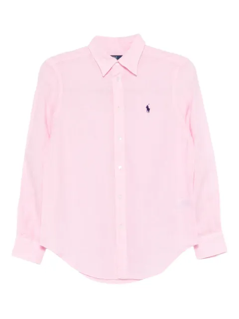 Polo Ralph Lauren logo-embroidered linen shirt Pink 211970730514