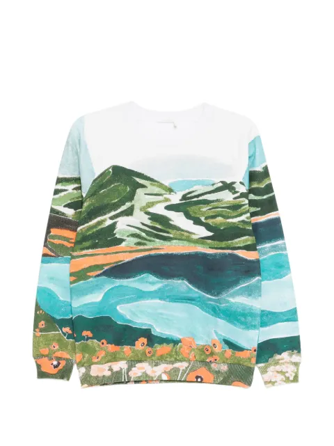 Chloé graphic-print crew neck sweatshirt Blue CHC22WJH12190