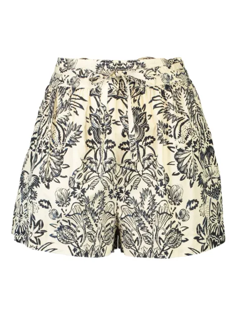 Ulla Johnson Rowan belted floral shorts Neutrals PS260415IVFL