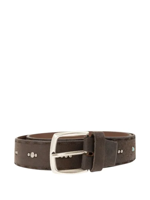 ALBERTO LUTI studded leather belt Brown 81535MORO