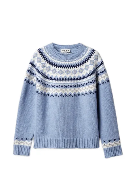 Miu Miu wool crew-neck sweater Blue MML02YSOOO18SI