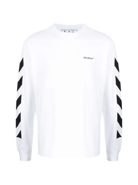 Off-White diagonal long-sleeve T-shirt White CAGBN33P
