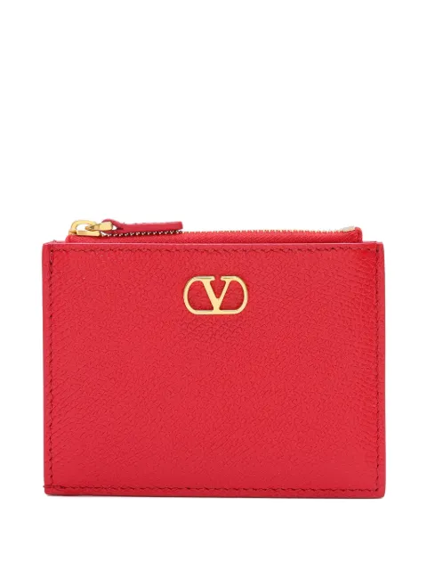Valentino Garavani VLogo signature grainy calfskin card holder Red WP0AK9SNP