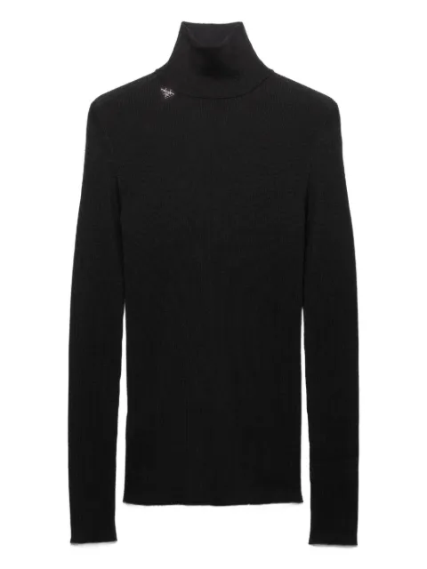 Prada ribbed logo turtleneck sweater Black P26567SOOO18PX
