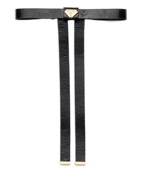 Prada logo leather hair clip Black 1IF2572CYR