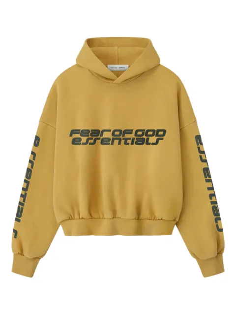 FEAR OF GOD ESSENTIALS printed fleece hoodie Yellow 192HO256902F