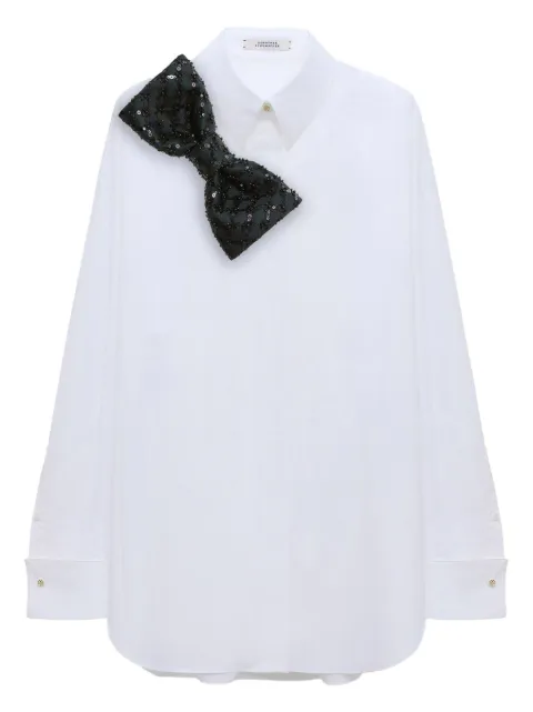 Dorothee Schumacher Poplin Power sequin bow blouse White 348206