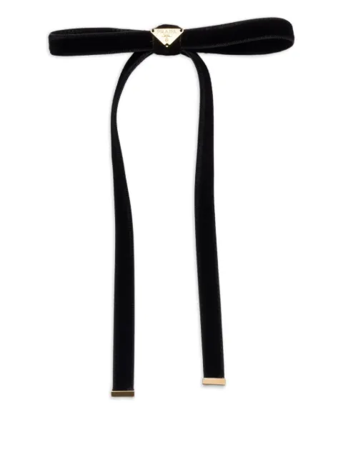 Prada logo velvet hair clip Black 1IF257068