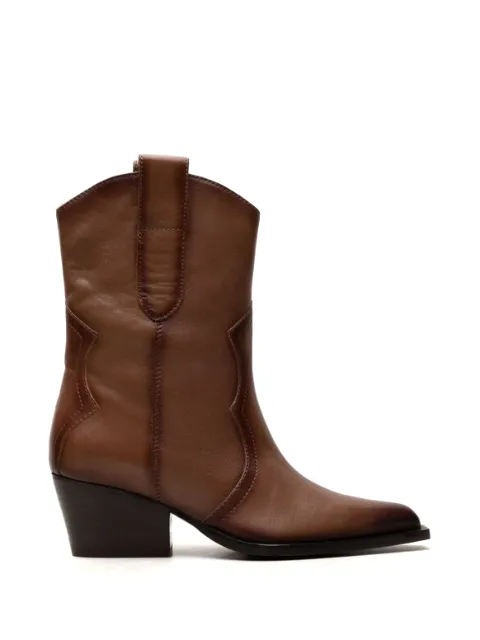 Free People Cat Nap leather cowboy boots Brown 94024981