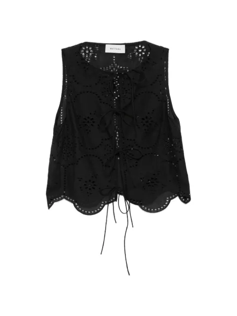 Matteau broderie-anglaise tie-fastening top Black BRTBL