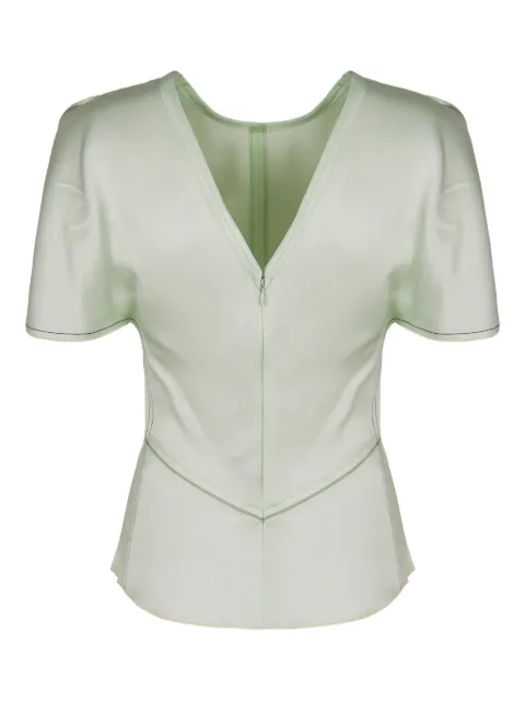Victoria Beckham crew-neck short-sleeve blouse Green 1126WTP006579A
