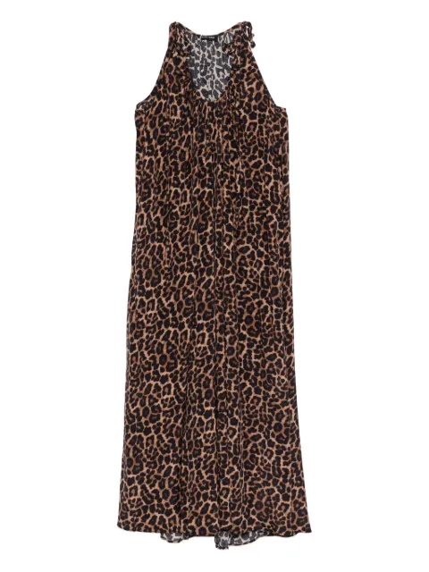 ANINE BING Flora animal-print midi dress Brown A0212070