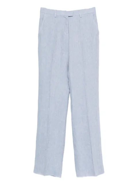 ETRO two side pockets linen tailored trousers Blue WREA000199TU3F4