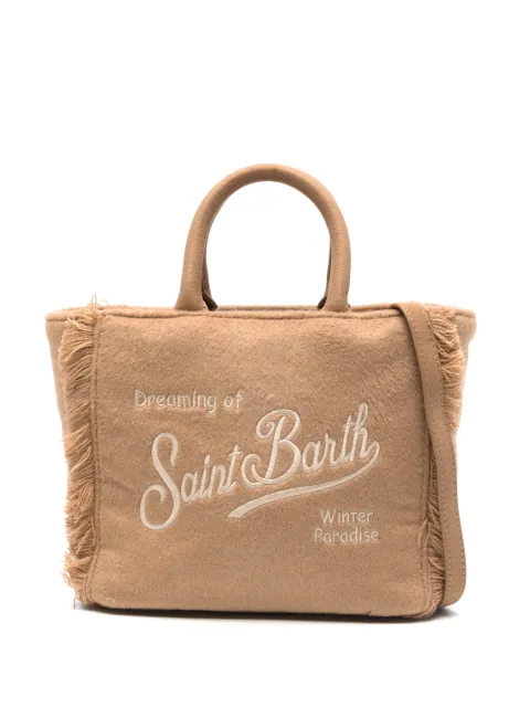 MC2 Saint Barth mini Vanity fringed embroidered tote bag Neutrals VAMI024