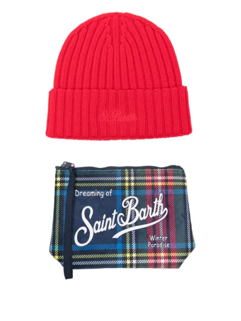 MC2 Saint Barth Wengen beanie hat set Red CHRISTMASBOXMAN6141