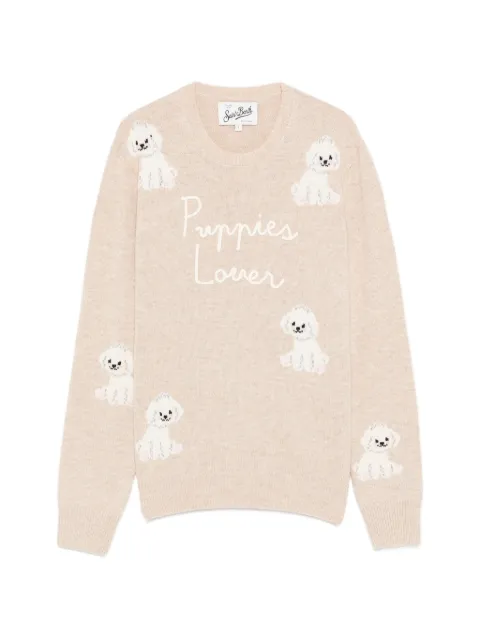 MC2 Saint Barth puppy-motif sweater Neutrals QUE0014