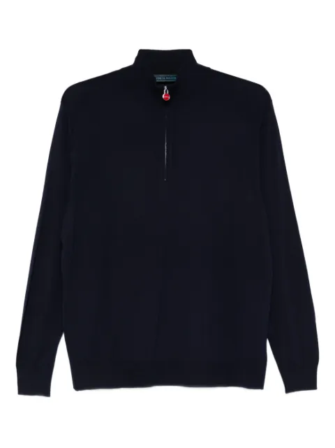 Kiton zip-up mock-neck sweater Blue UMK0899