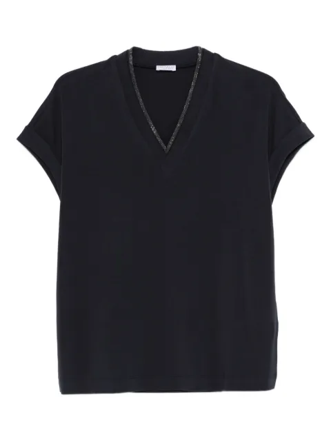 Brunello Cucinelli V-neck T-shirt Blue M0T18BD222C4224