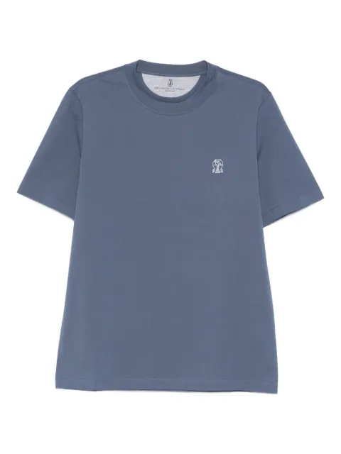 Brunello Cucinelli jersey T-shirt with logo Blue M0B138440COM53