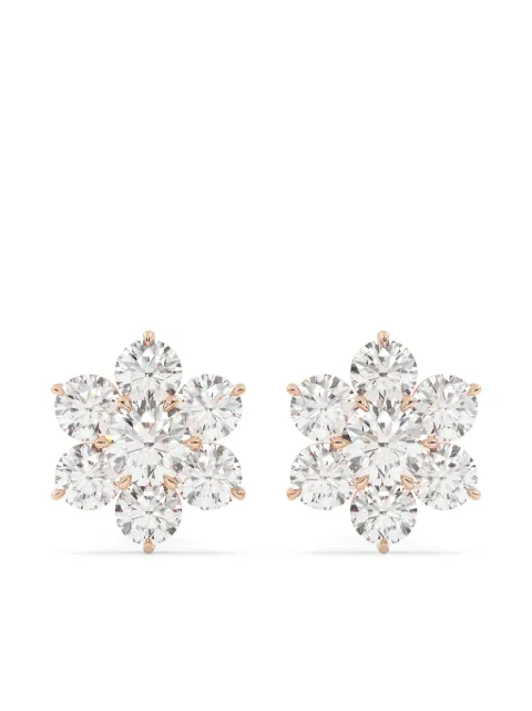 Tilla 14Kt lab-grown diamond cluster earrings White CLER02RG
