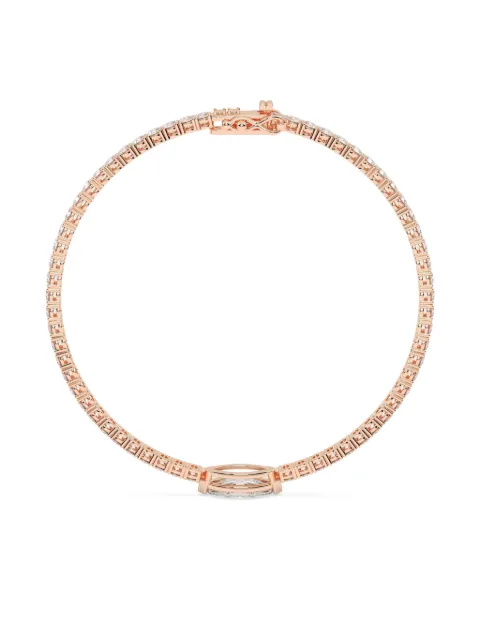 Tilla 14K rose gold diamond tennis bracelet Pink CLBR03RG