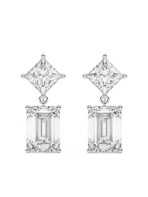 Tilla 14kt princess-cut dangling earrings White DRER04WG