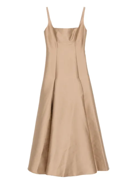 Roland Mouret square-neck pleated maxi dress Gold RMRS26011X
