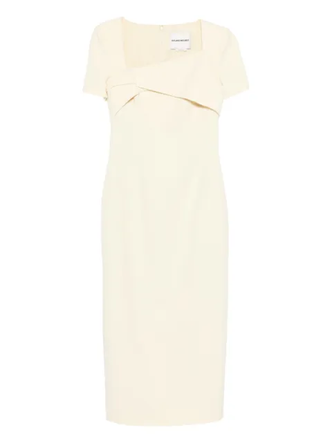 Roland Mouret square-neck twisted maxi dress Yellow RMRS26038M