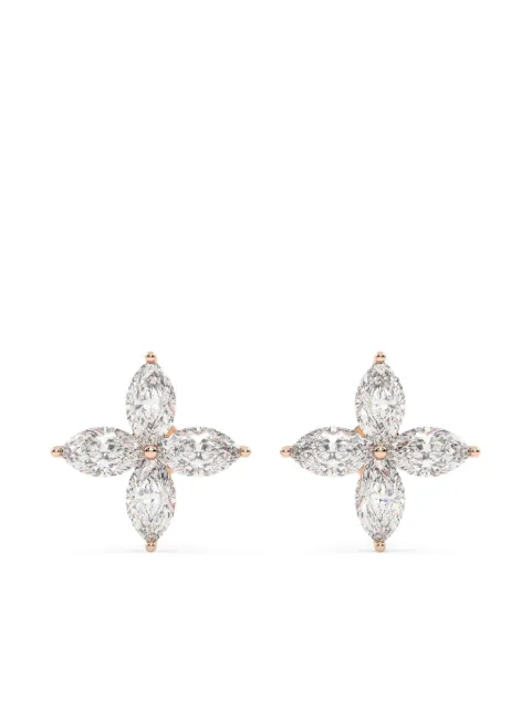 Tilla 14kt lab grown diamond cluster earrings White CLER01RG