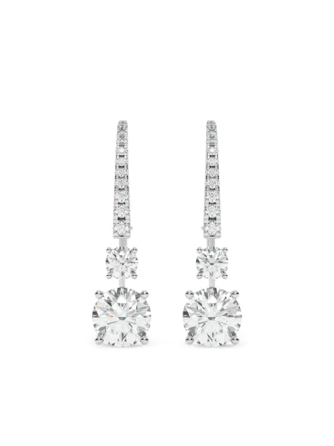Tilla 14kt white gold lab grown diamond dangling earrings White DRER07WG