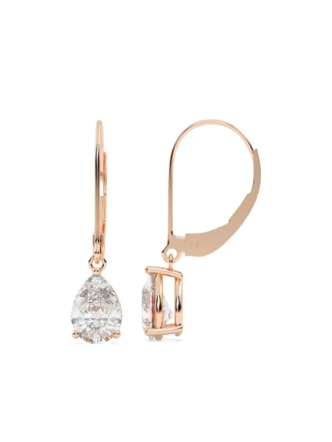 Tilla 14kt gold pear diamond dangling earrings Pink DRER06RG