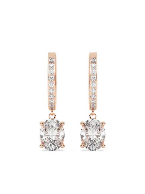 Tilla 14kt rose gold oval earrings Pink DRER11RG