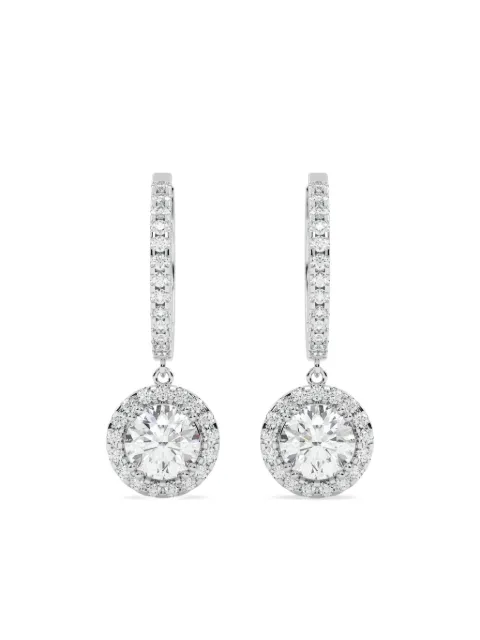 Tilla 14K white gold diamond round earrings Silver DRER09WG