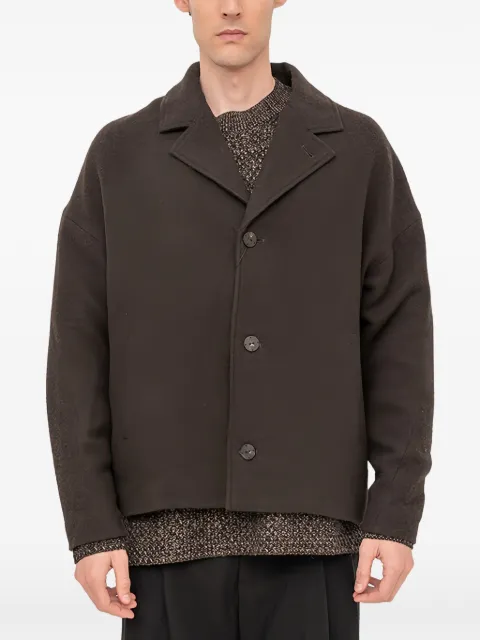 Devoa single-breasted peacoat Brown LOOSEFITJACKET