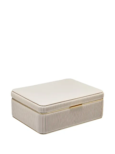 WOLF large Bella ribbed jewellery box (11cm x 24cm) Neutrals 781253