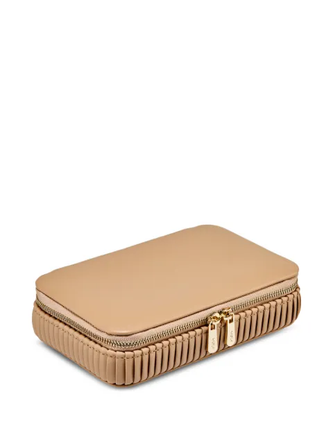 WOLF Bella zipped jewellery box (4.4cm x 10.2cm) Neutrals 781329