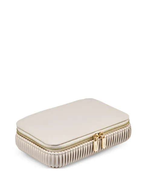 WOLF Bella zipped jewellery box (4cm x 10cm) Neutrals 781353