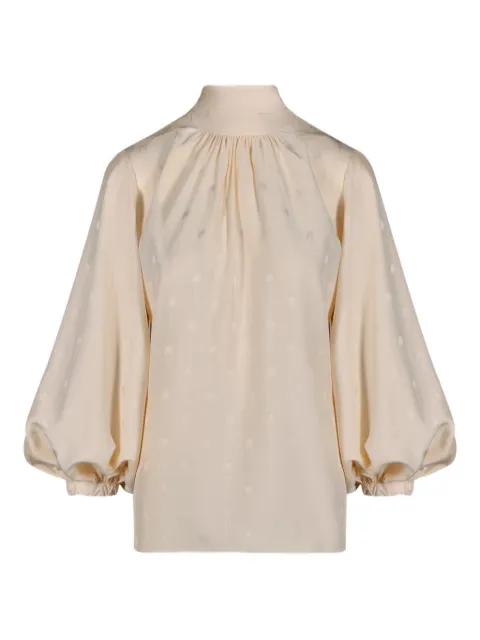 Johanna Ortiz Flying Sky tie-neck top Neutrals PT03679