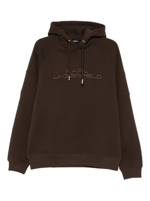 Karl Lagerfeld logo-embroidered hoodie Brown 705012554908
