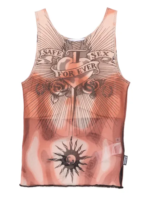 Jean Paul Gaultier graphic-print tank top Neutrals 2601WTO457M026P